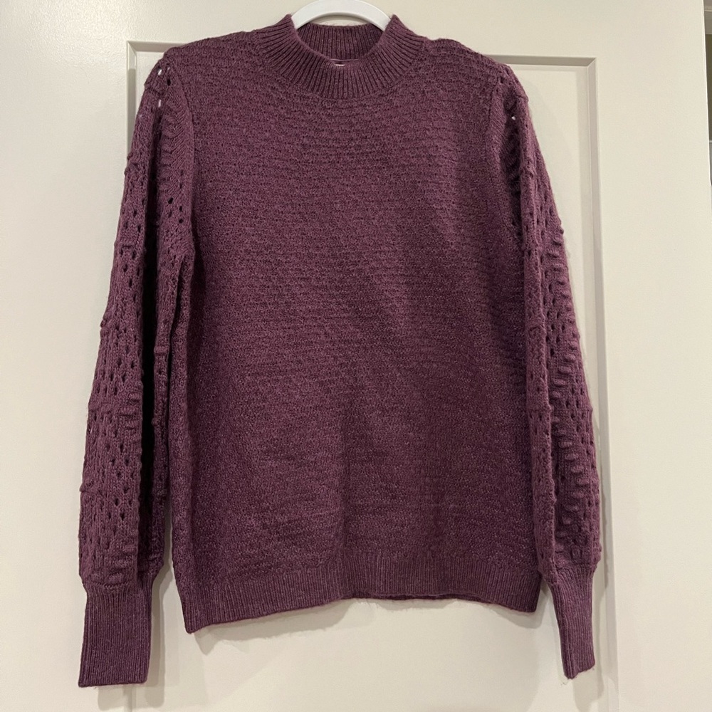 Fat Face /FATFACE United Kingdom Eggplant Sweater with Cuffed Sleeves